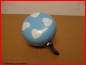 Preview: Ding Dong Glocke 80 mm Klingel Chrom (hellblau Lackiert) mit Herzchen *NEU*