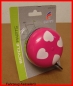 Preview: Ding Dong Glocke 80 mm Klingel Chrom (pink Lackiert) mit Herzchen *NEU*
