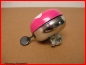 Preview: Ding Dong Glocke 80 mm Klingel Chrom (pink Lackiert) mit Herzchen *NEU*