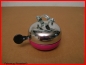 Preview: Ding Dong Glocke 80 mm Klingel Chrom (pink Lackiert) mit Herzchen *NEU*