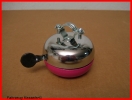 Ding Dong Glocke 80 mm Klingel Chrom (pink Lackiert) mit Herzchen *NEU*