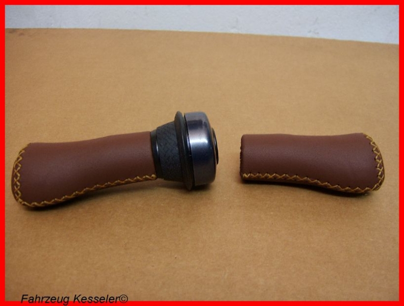 Orig. Gazelle Leder Griffe in braun inkl. Klingel fürs Fahrrad 150x88