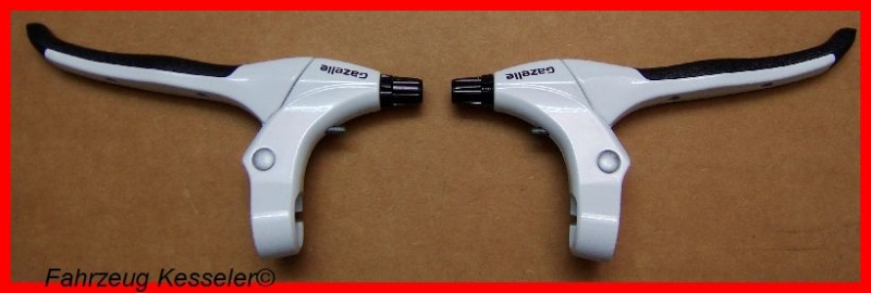 Original Gazelle Bremsgriff Satz links + rechts weiss